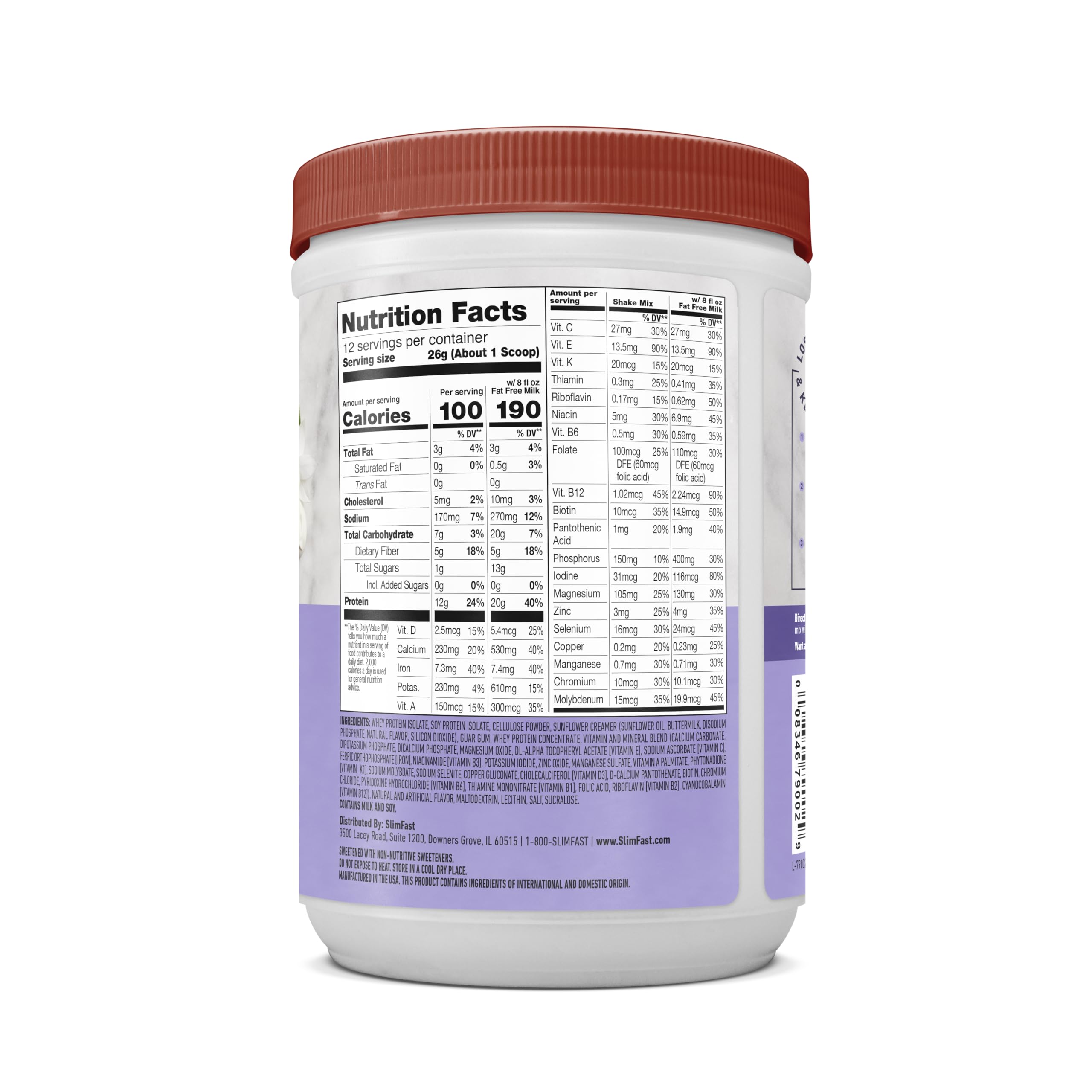 SlimFast vanilla-cream shake in a glass demonstrates convenient on-the-go nourishment.