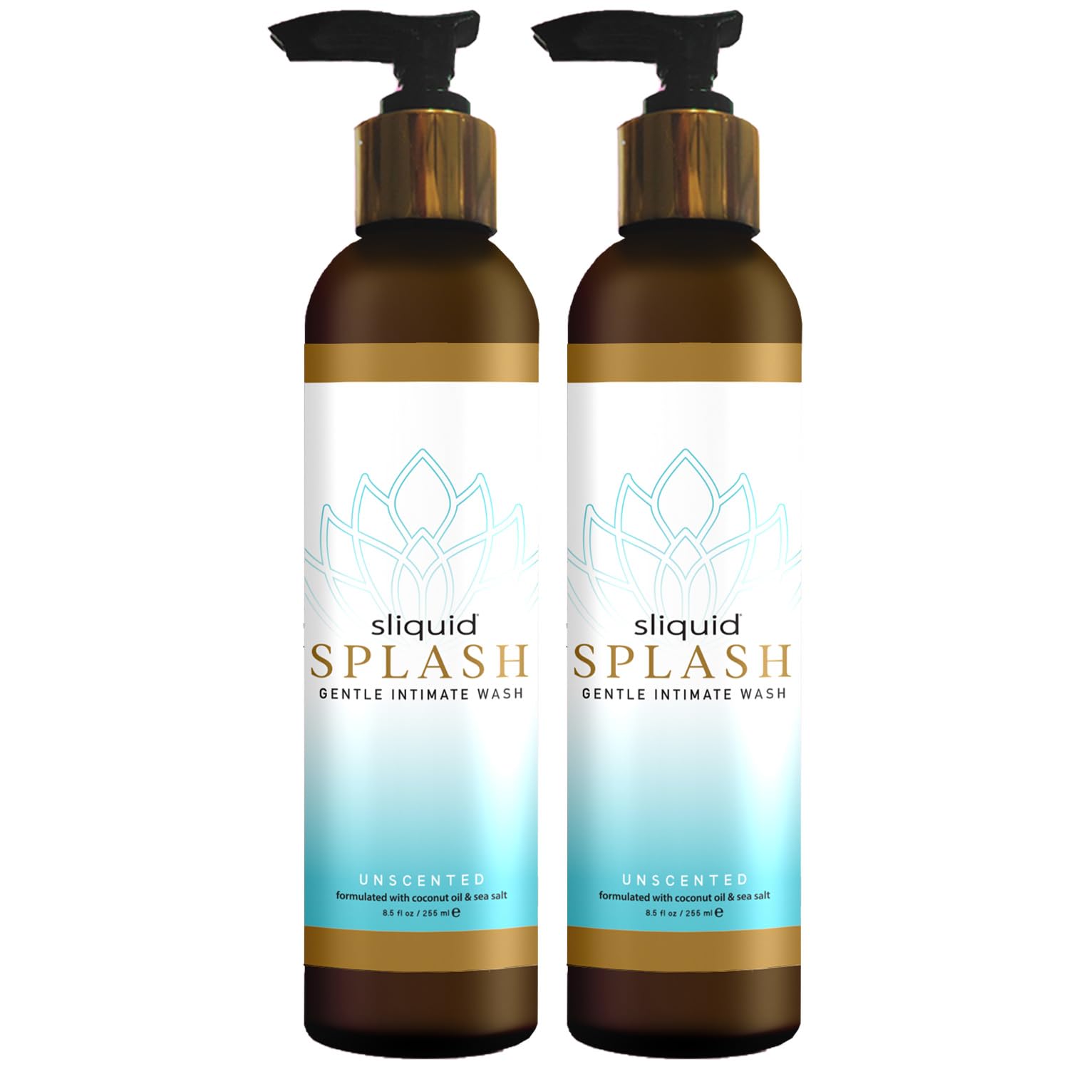 Sliquid Gentle Intimate Wash unscented bottle front, a gentle cleanse for sensitive areas.