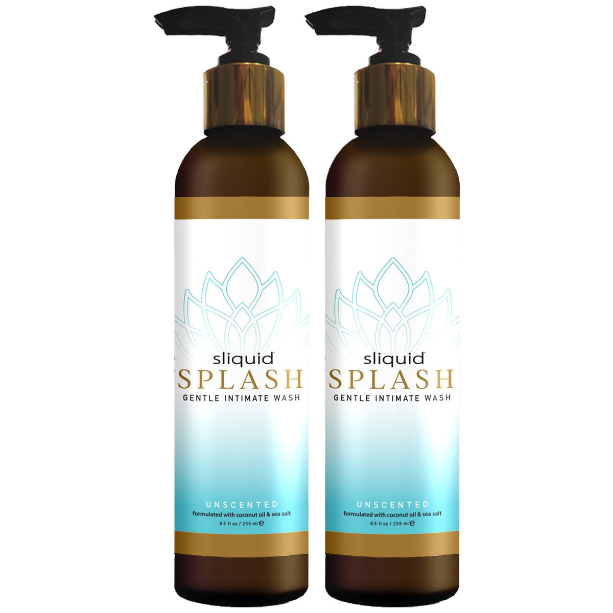 Sliquid Gentle Intimate Wash unscented bottle front, a gentle cleanse for sensitive areas.