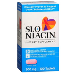 Slo-Niacin 500 mg bottle for steady daily use