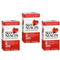 SLO-NIACIN bottle with pour supports easy daily niacin intake for healthy lipid levels.