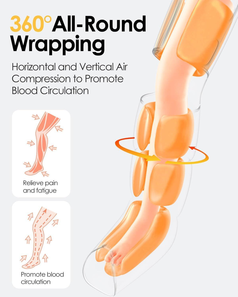 SLOTHMORE leg massager back view showing secure, durable construction.