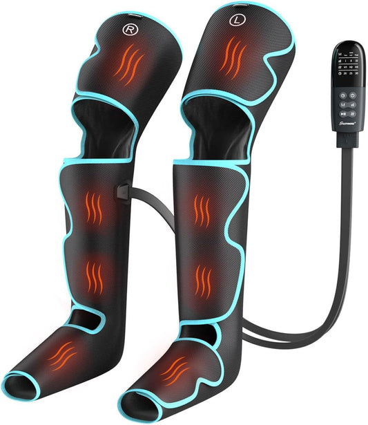 SLOTHMORE leg massager front view with full wrap for comprehensive leg coverage.