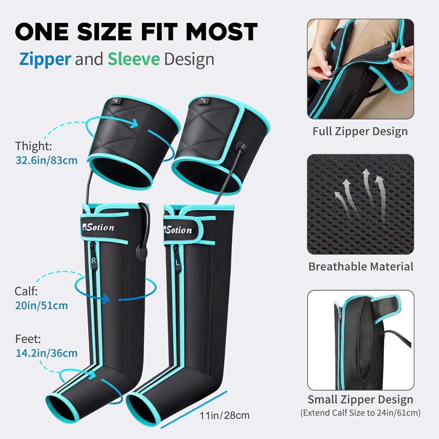 SLOTHMORE leg massager heat therapy with adjustable warmth levels.