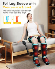 SLOTHMORE massager worn on leg demonstrates hands-free relaxation.