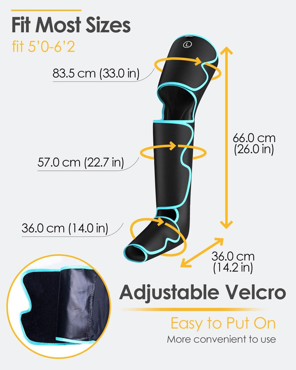 SLOTHMORE Massager used on foot, calf, and thigh for full-leg therapy