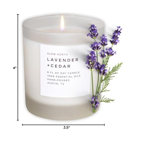 Soothing aroma diffusion in a living room with Slow North candle