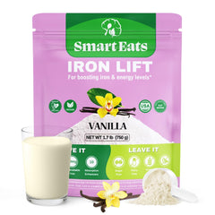 Smart Eats Iron Powder bottle shown for easy daily iron support.