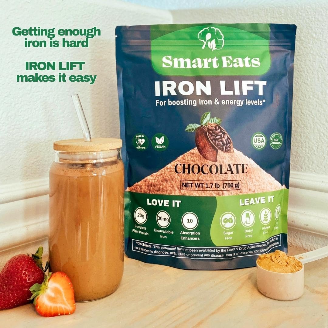 Smart Eats Iron Powder label communicates vegan iron and antioxidant blend