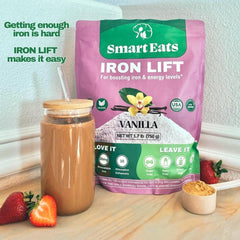 Smart Eats Iron Powder packaging detail for informed vegan iron choices.