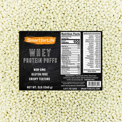 Smart for Life Whey Protein Puffs bag front, convenient high-protein snack.