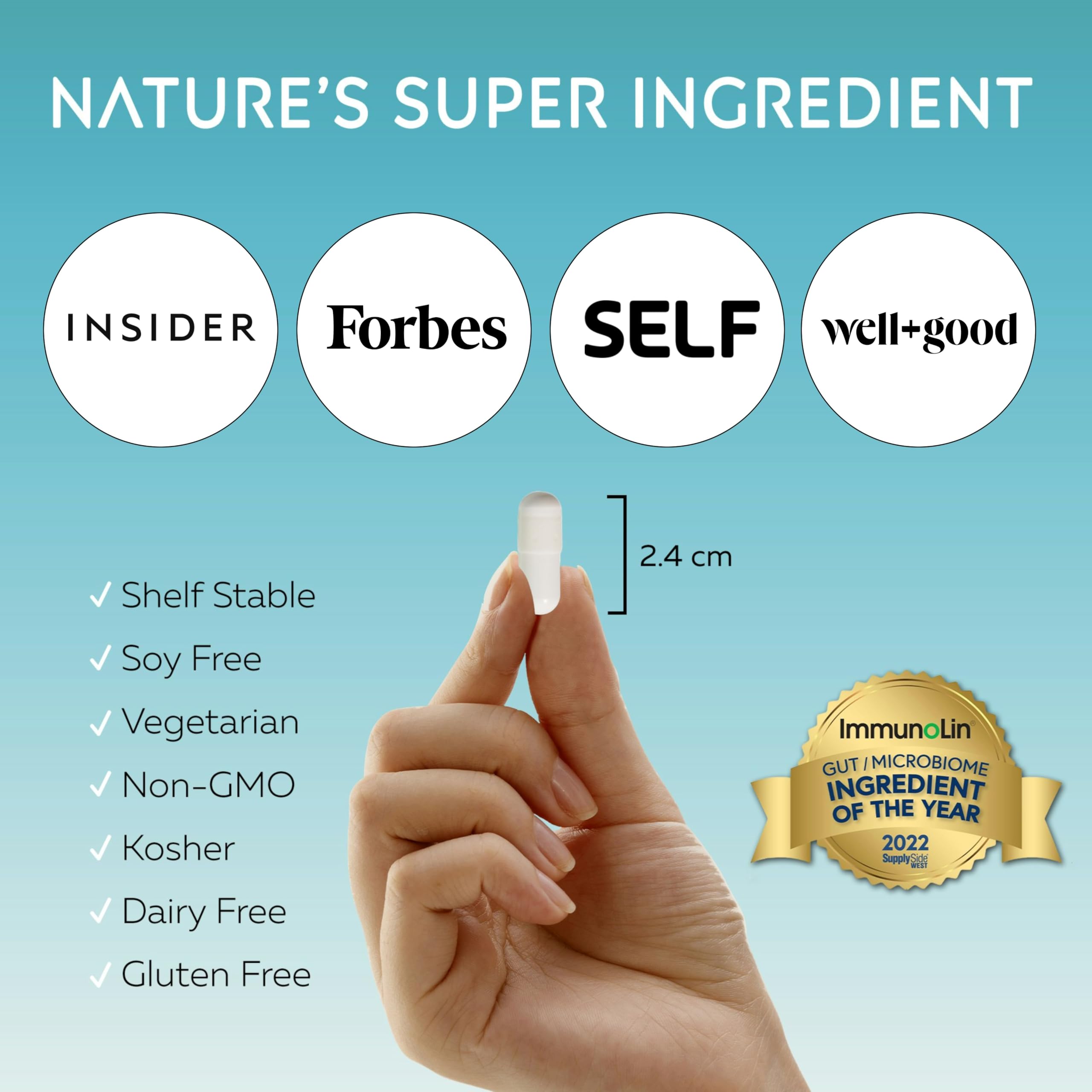 Close-up of IgG percentage on packaging at 50.5 percent.