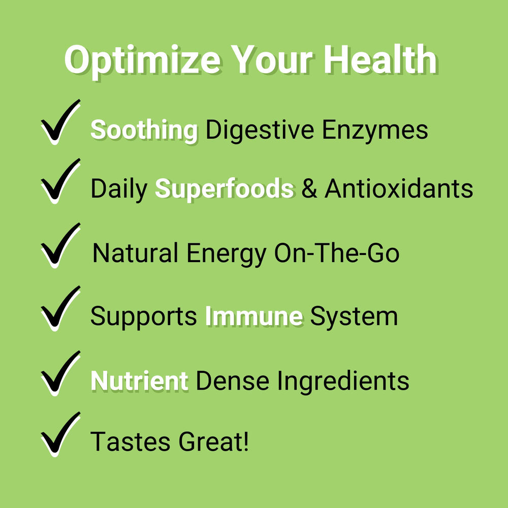 SMART Pressed greens scoop beside the canister, convenient daily veggie intake.