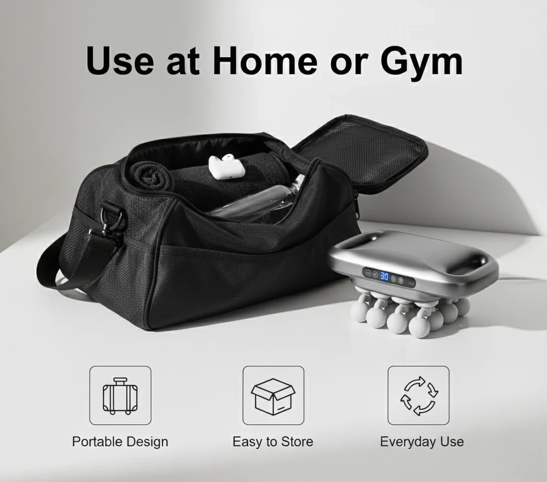 SMART SLOPPY massager in use showing battery life capability.