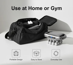 SMART SLOPPY massager in use showing battery life capability.
