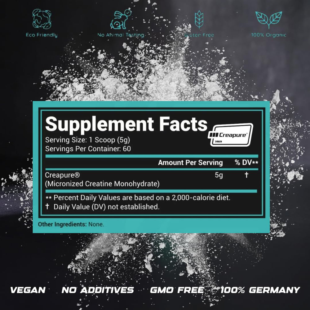 SMART247 creatine micronized scoop positioned for pre-workout use.