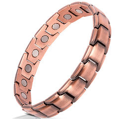 Smarter LifeStyle copper bracelet clasp detail image demonstrates durable steel clasp.