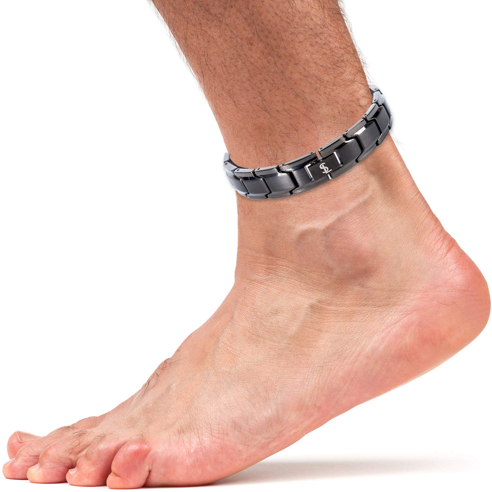 Smarter LifeStyle elegant titanium magnetic anklet close-up for daily wear.