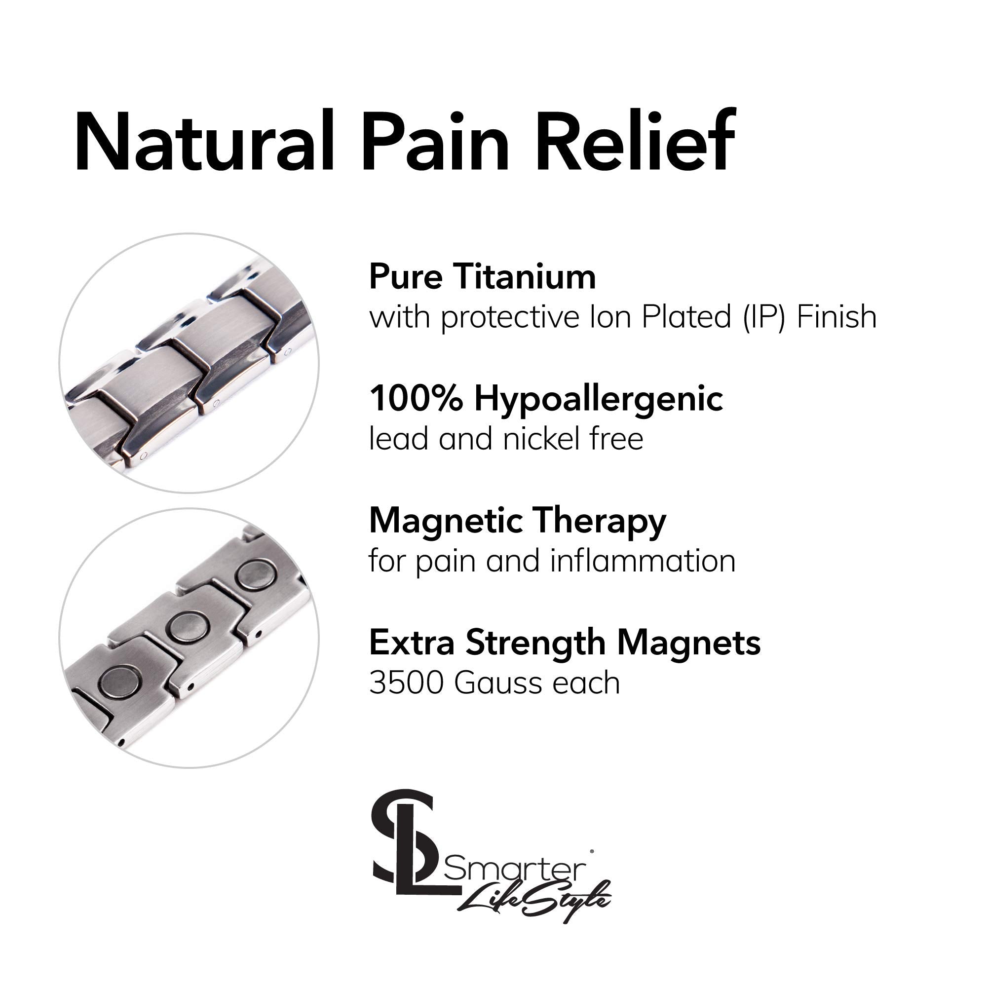 Smarter LifeStyle titanium magnetic anklet worn on the ankle showing comfortable everyday wear.
