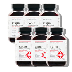 SMARTERNUTRITION CoQ10 softgel bottle with 400 mg for heart health support.