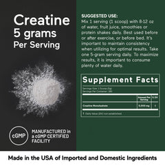 SMARTERNUTRITION Creatine Monohydrate label close-up communicates quality.