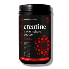 SMARTERNUTRITION Creatine Monohydrate powder scoop demonstrates precise 5g serving for consistent dosing.