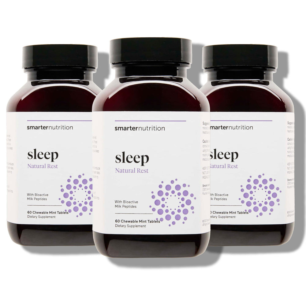 SMARTERNUTRITION Smarter Sleep bottle with meltable tablets for easy nightly use.