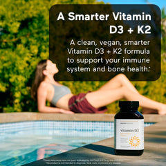 Smarternutrition vegan D3 K2 softgels bottle side view
