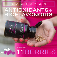 SmarterVitamins 11-berry TruC blend close-up highlighting antioxidant-rich berries