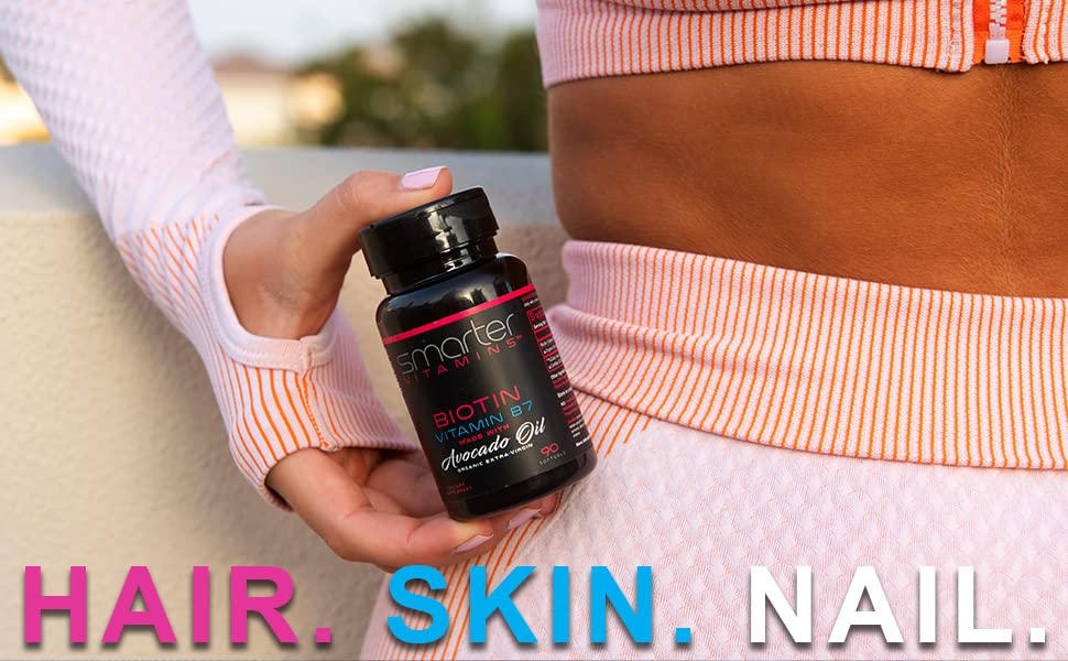 SmarterVitamins Biotin Avocado Oil bottle cap opening for easy dosage.