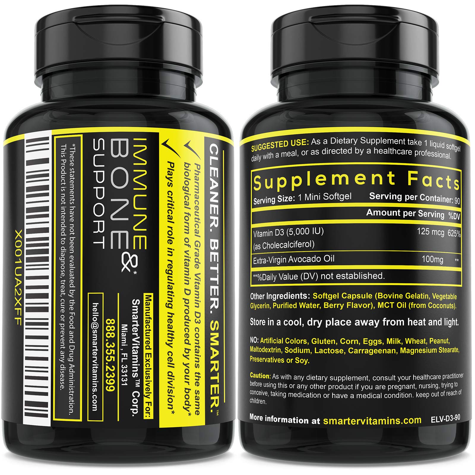 SmarterVitamins D3 bone-health icon suggests calcium absorption support.