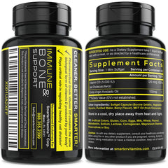 SmarterVitamins D3 bone-health icon suggests calcium absorption support.