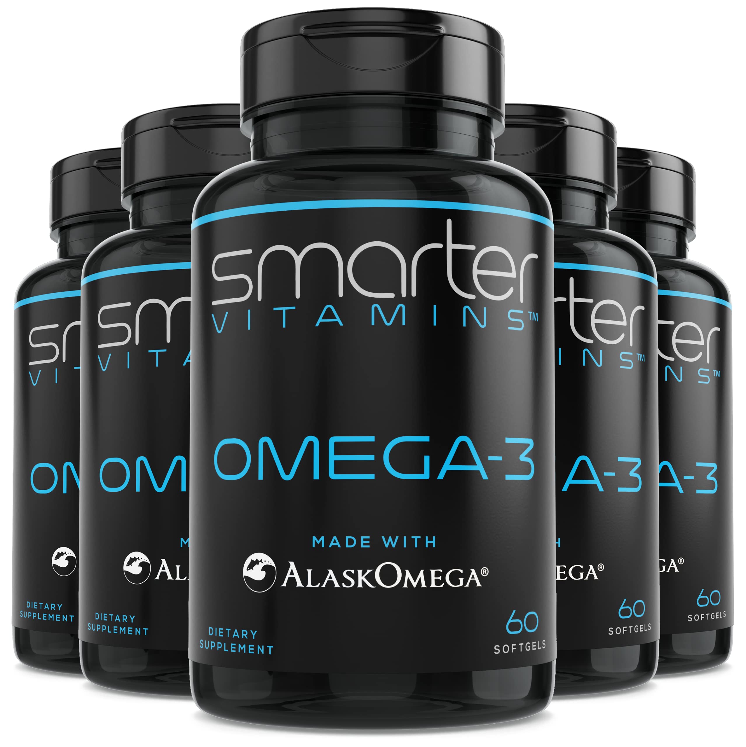 SmarterVitamins Omega-3 berry softgels bottle for easy daily use and flavor