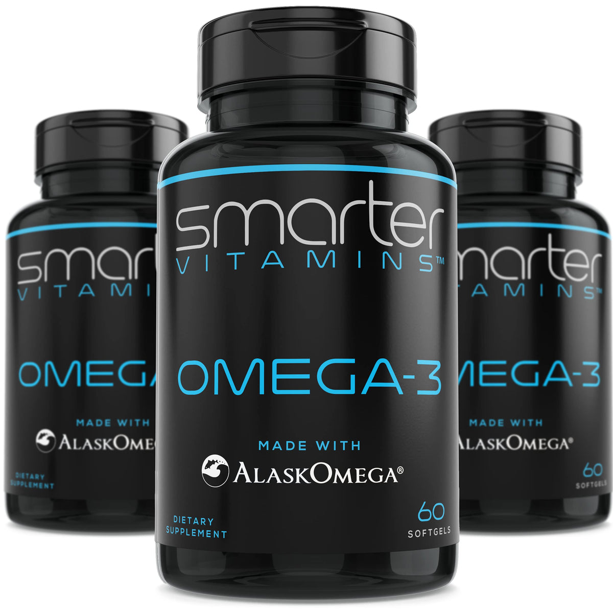 SmarterVitamins Omega 3 three-pack bottle front for daily use