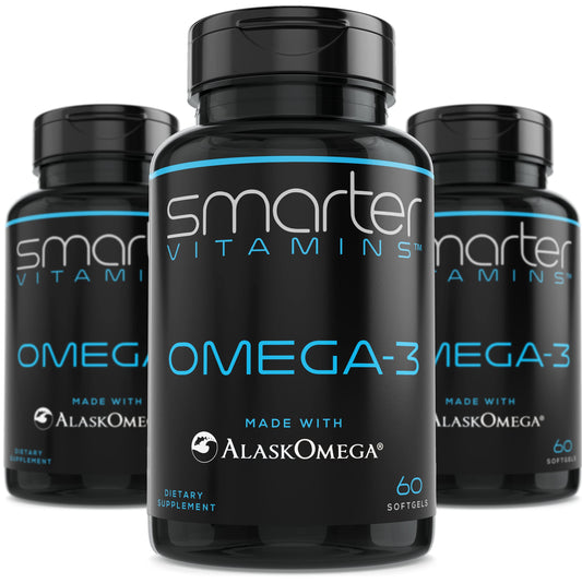 SmarterVitamins Omega 3 three-pack bottle front for daily use