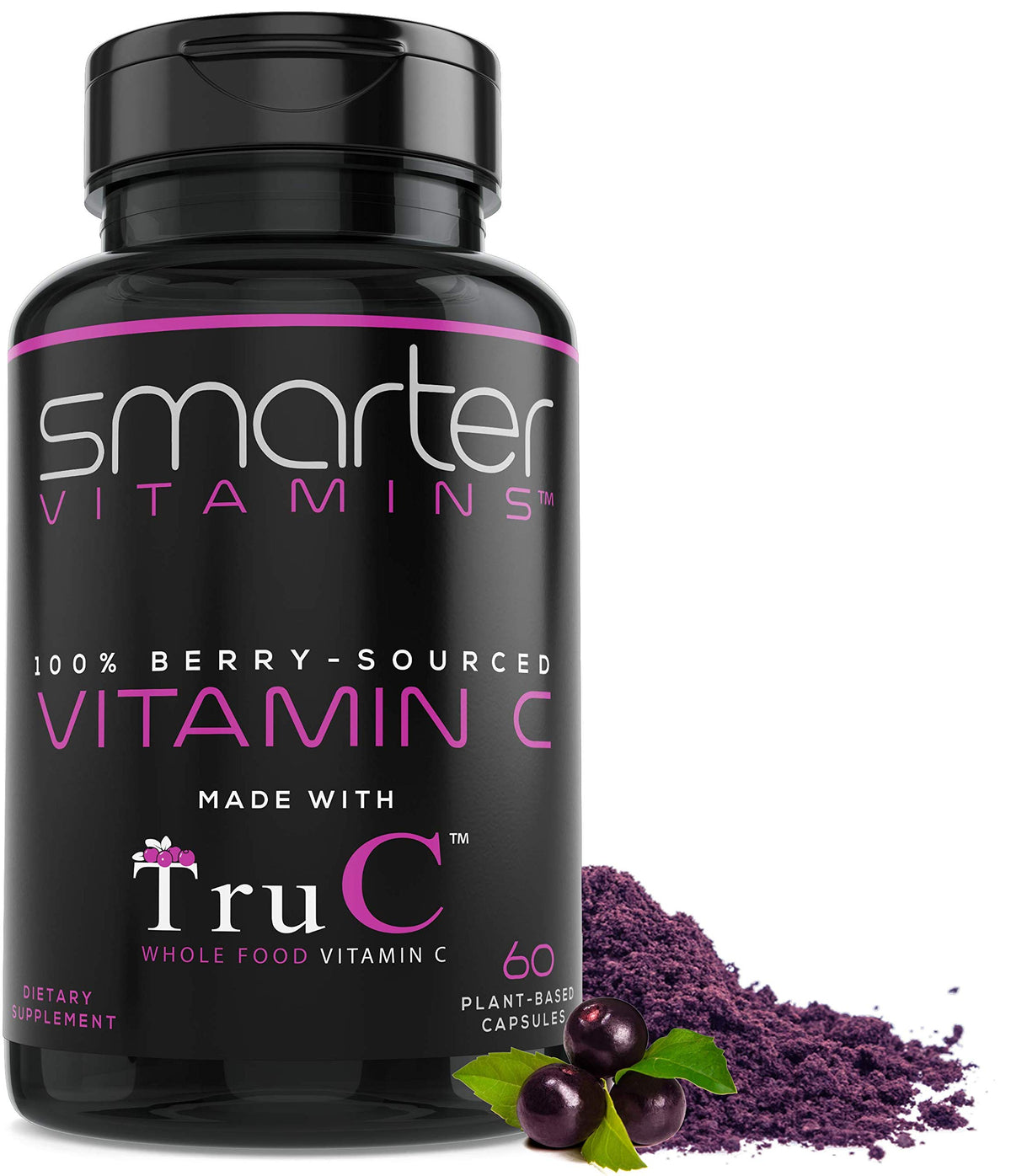 SmarterVitamins Smarter Raw Vitamin C bottle with berries supports daily wellness from whole-food sources.