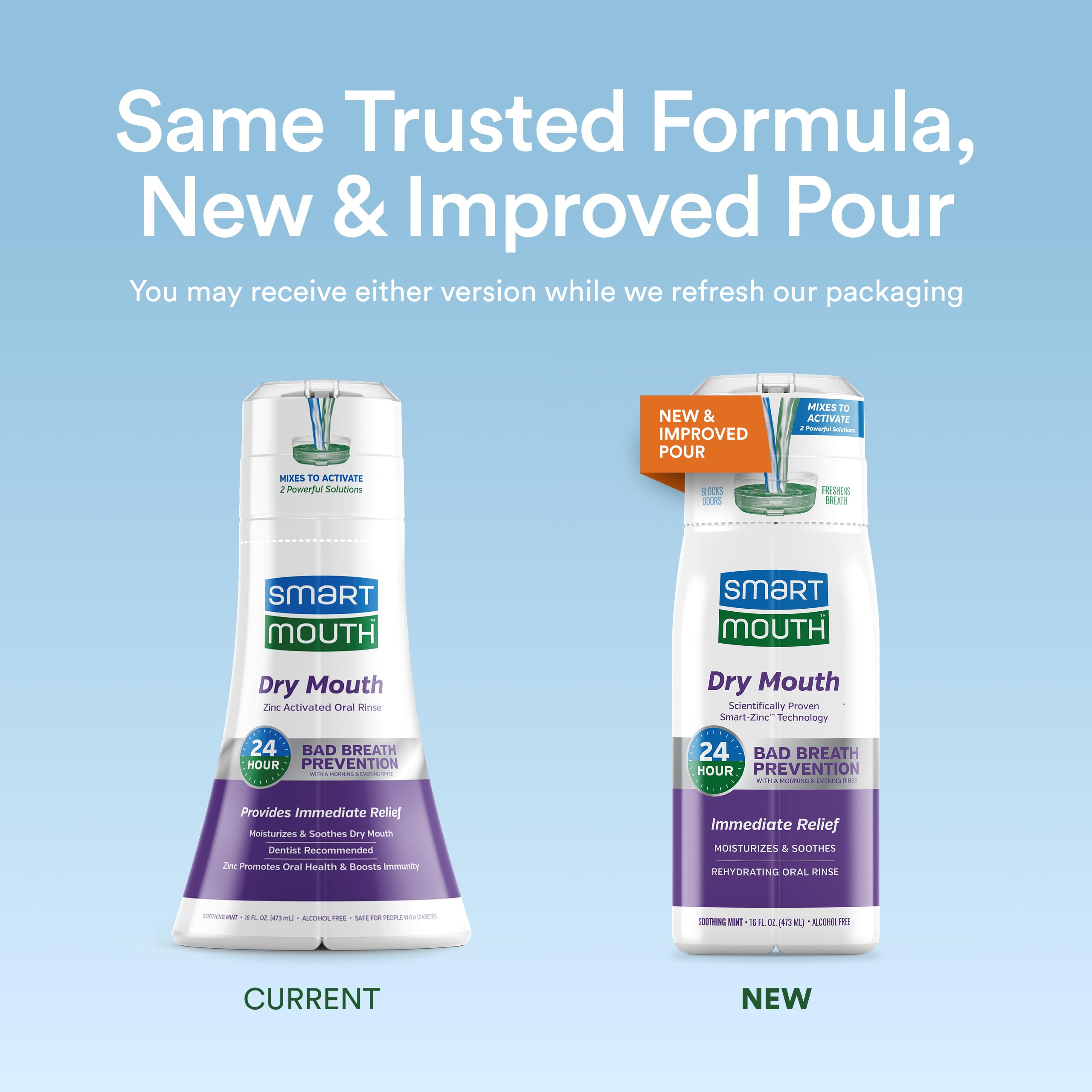 SmartMouth activated dry mouth mouthwash 3-pack display highlighting value