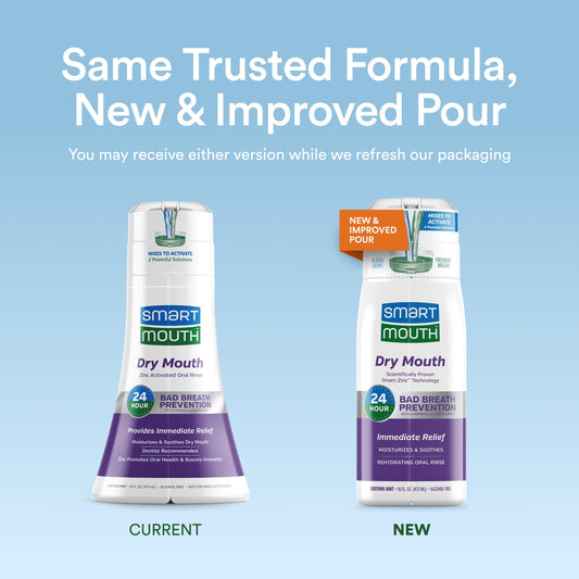 SmartMouth activated dry mouth mouthwash 3-pack display highlighting value