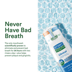 SmartMouth bundle packaging on bathroom counter shows convenient two-bottle set.