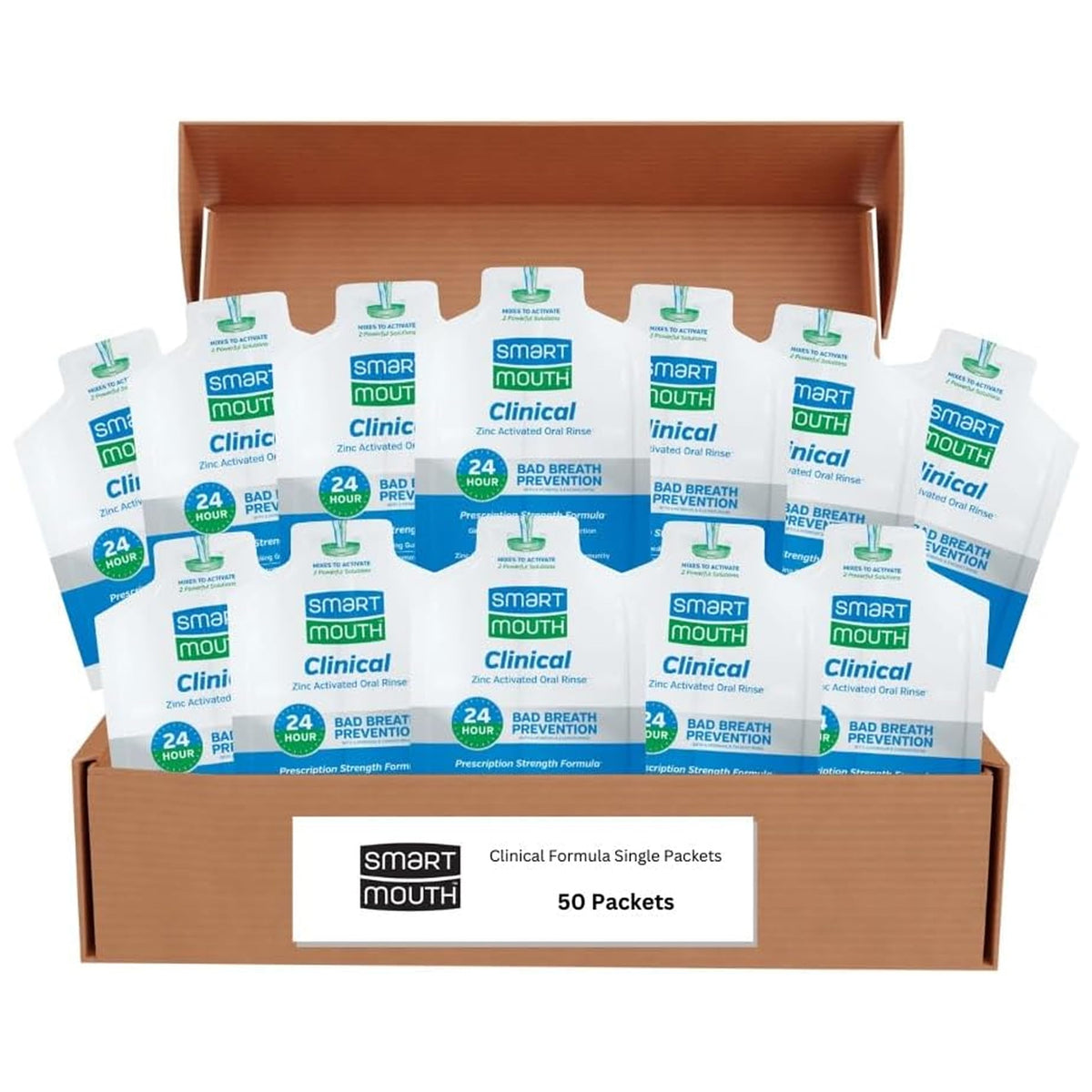 SmartMouth Clinical Rinse bottle with mint for long-lasting freshness