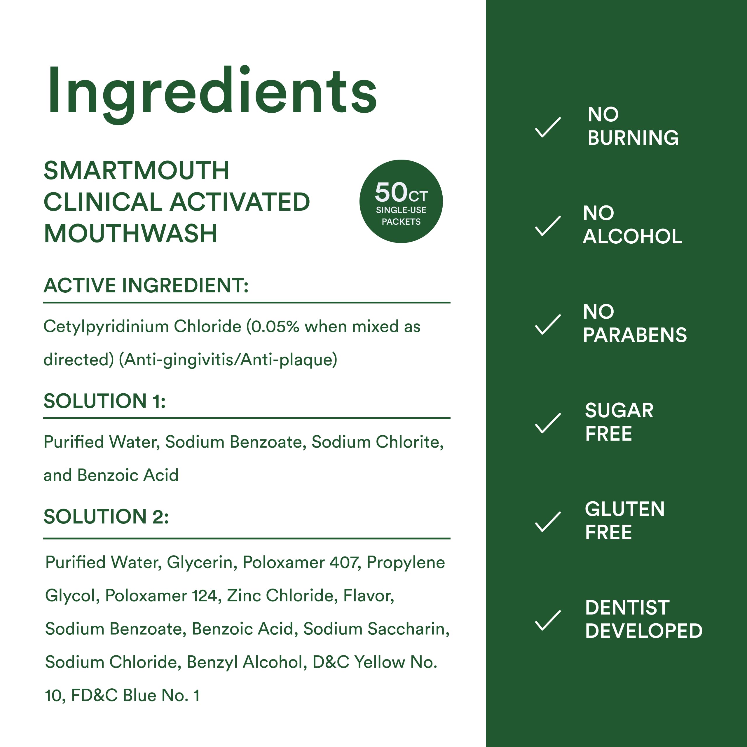 SmartMouth bottle with glass showing everyday mouth care