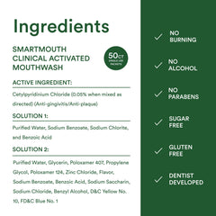 SmartMouth bottle with glass showing everyday mouth care
