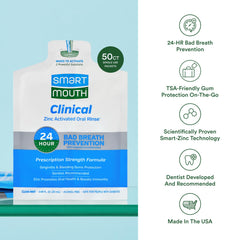 SmartMouth mint swirl bottle indicating daily refreshing rinse