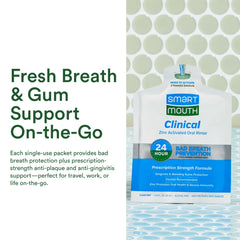 SmartMouth Clinical Rinse on bathroom counter for morning routine