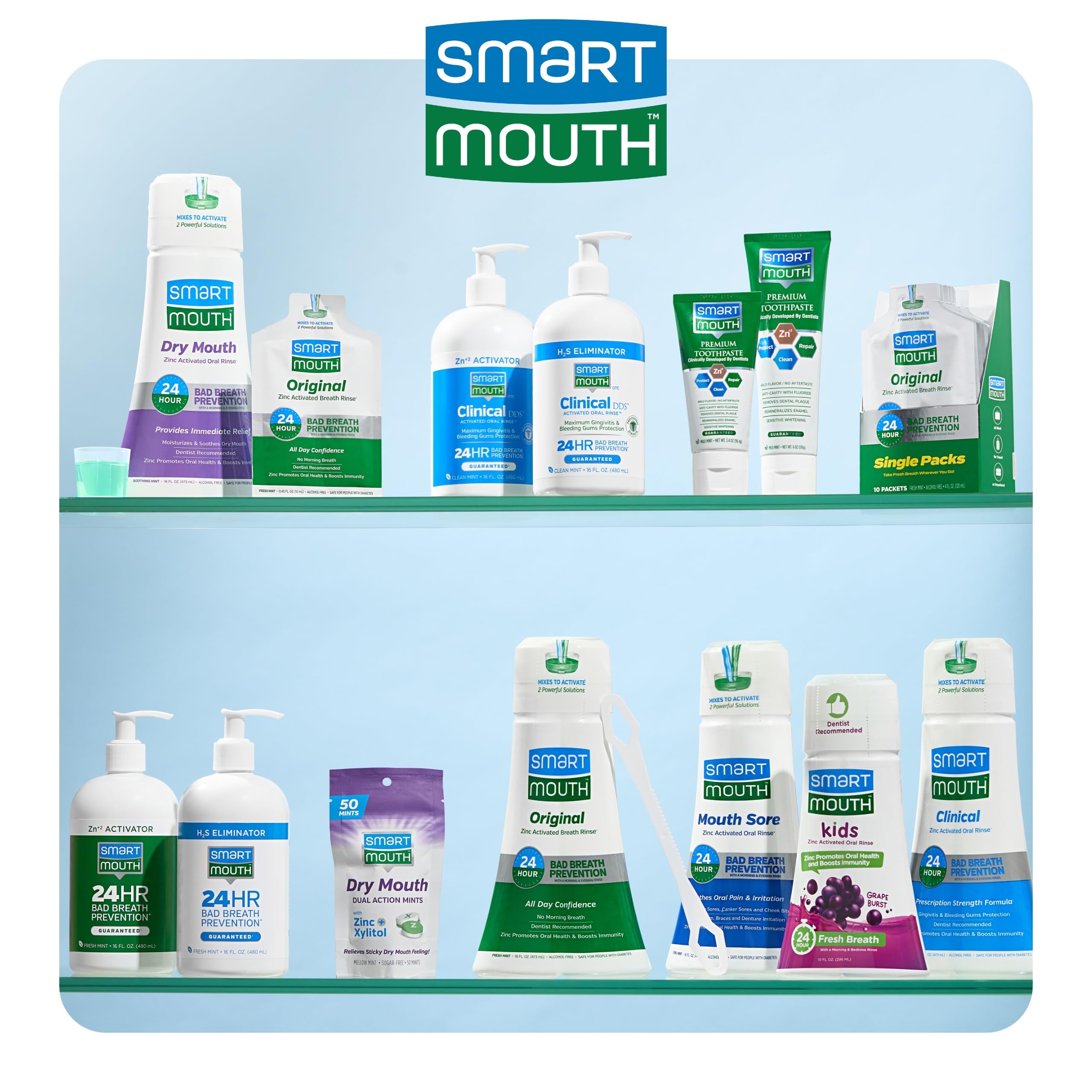 Travel tin of SmartMouth dry mouth mints for trips