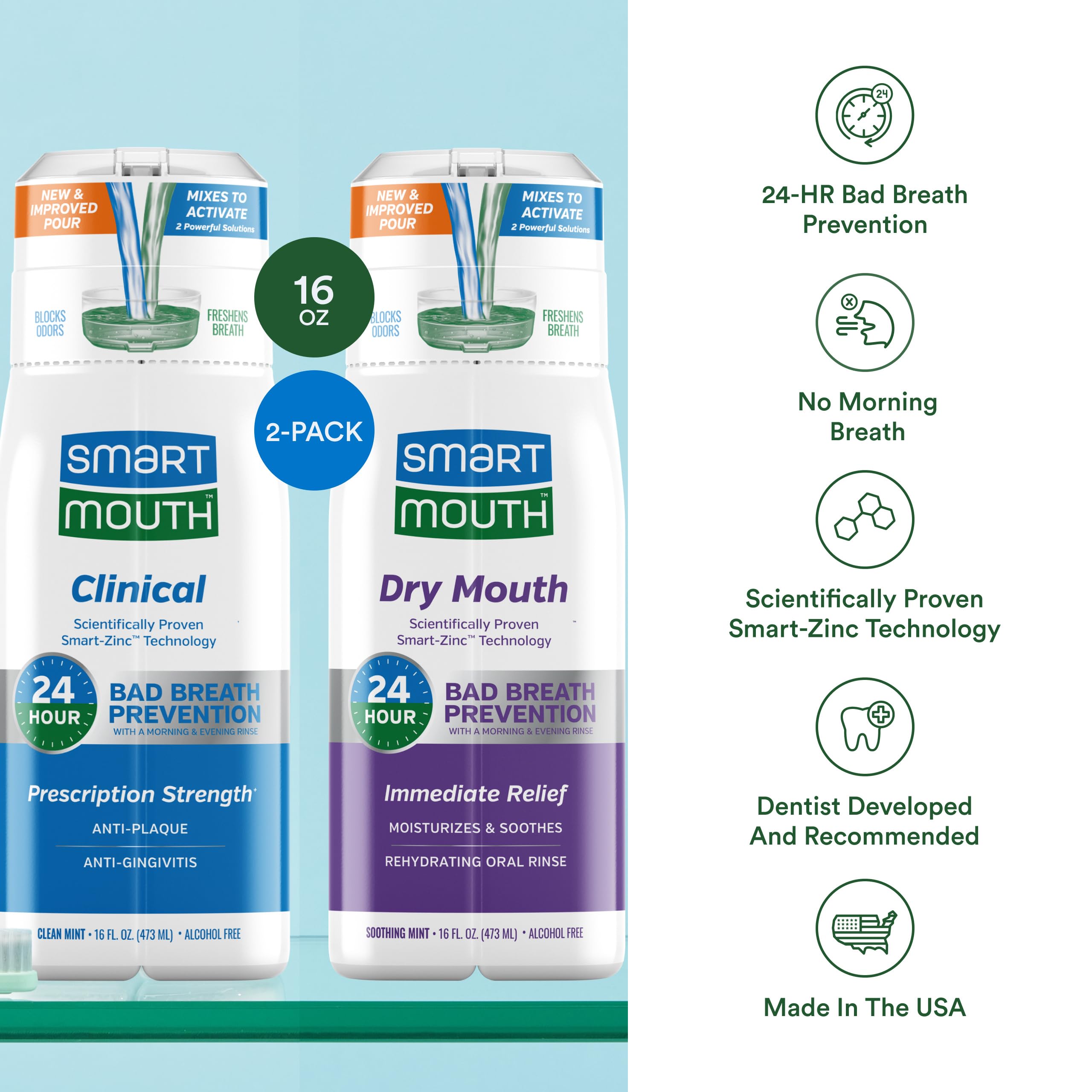 SmartMouth mint aroma visual suggesting instant breath freshening.