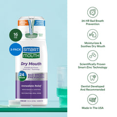 SmartMouth mouthwash bottle closeup emphasizes mint rinse