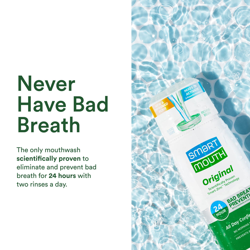 SmartMouth mouthwash pour action demonstrating quick rinse start