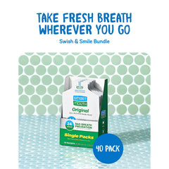 SmartMouth Original Activated Mouthwash 40-pack box illustrating bulk travel solution