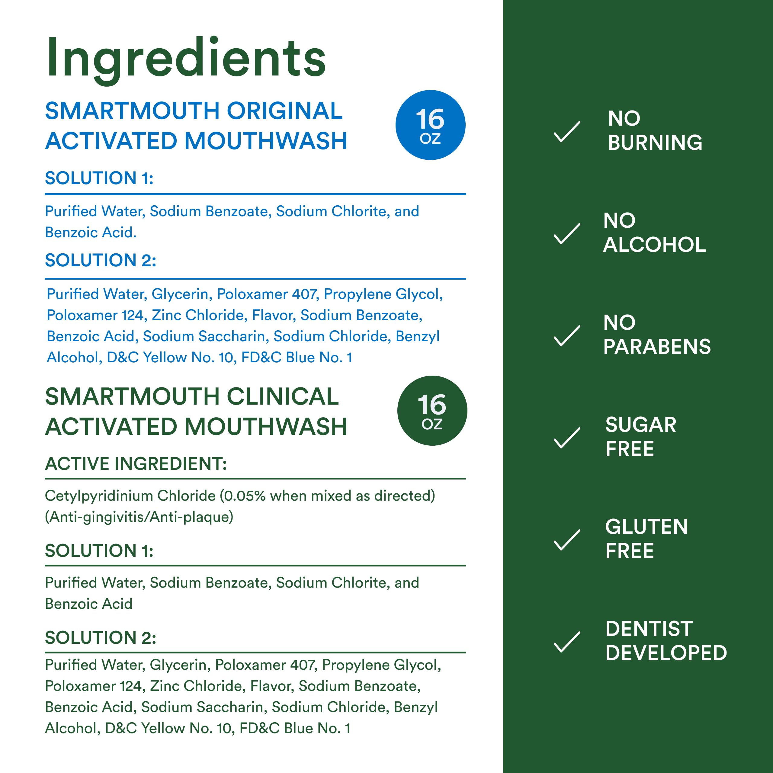 SmartMouth original mint label showing 16 oz